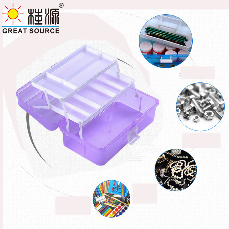 3 schichten Kunst Zeichnung Lagerung Box Patinting Werkzeug Organizer Container Make-up-Box Farbe Multi-Funktion PP Box mit Griff (1 PC)