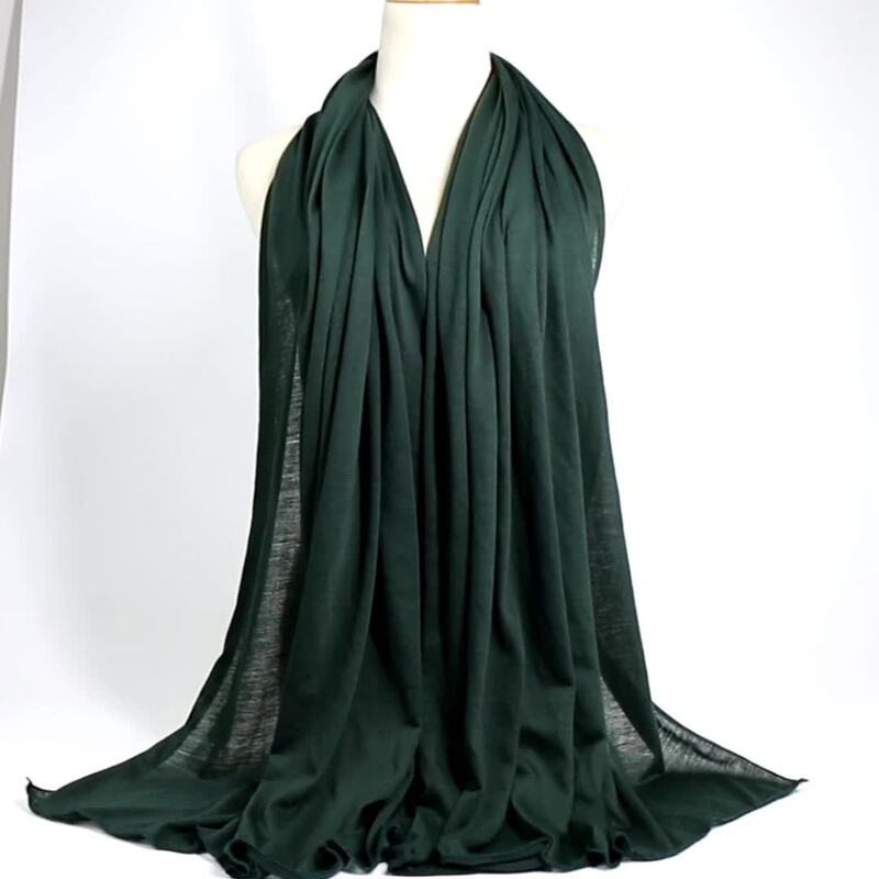 Syal jilbab wanita mode selendang Jersey kain Islam syal polos kain Muslim syal polos 180*80cm grosir
