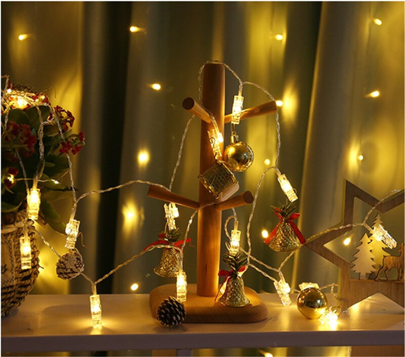 LED Clip Peg Fairy String Lights Clips voor foto's Foto's Perfecte slaapzaal slaapkamer muur bruiloft verjaardag bar feest decoraties Kerstmis 2023 Nieuwjaar 2024 voor kerstmis / bruiloft / oudejaarsavond / home decor
