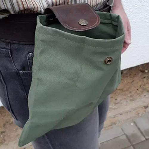 Bolsa de lona Bushcraft con cubierta de cuero y hebilla, bolsa plegable de herramientas de alta resistencia con cordón
