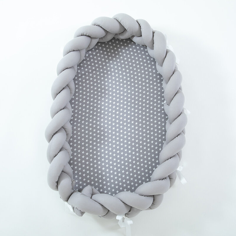 Algodão tecido dobrável portátil berço cama média biônico removível manual cerca tridimensional protetora