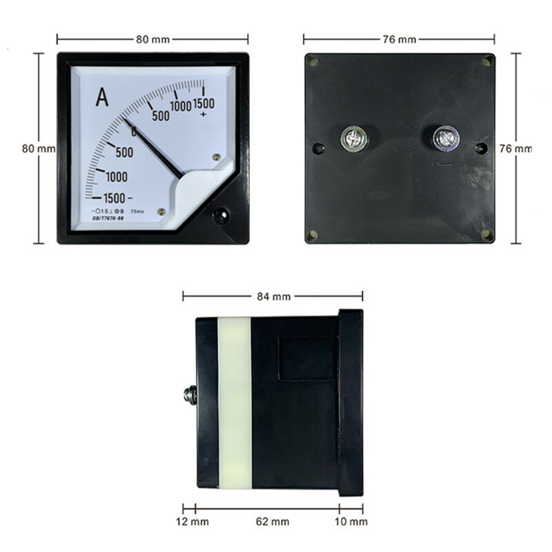 Dc +-5a-5a-0-30a 50a 100a-500a painel analógico amperímetro amperímetro ampère medidor de corrente 6c2 amperimétrico amperemeter