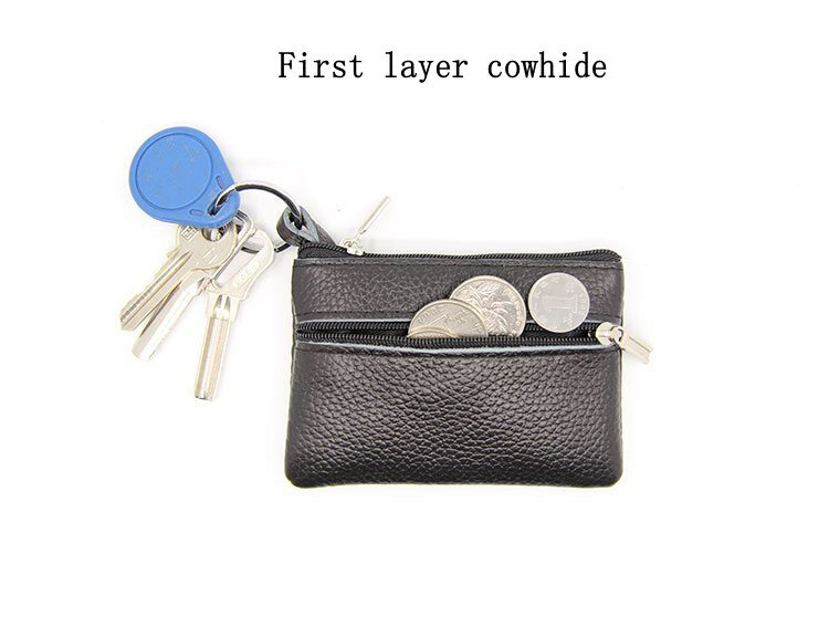 Tas Mini Kulit Asli untuk Anak Perempuan Dompet Koin Casing Kunci Lembut untuk Wanita