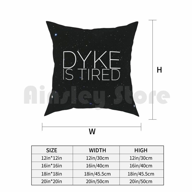 Dyke jest zmęczony poszewka na poduszkę wydrukowano w domu miękka poduszka do rzucania Dyke zabawna Kate Mckinnon Dyke jest zmęczona