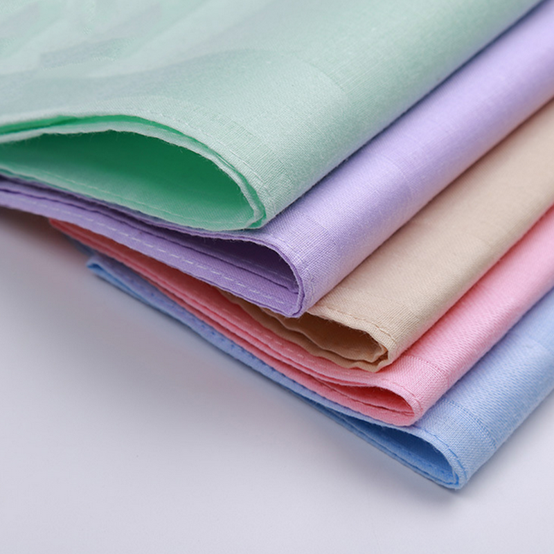 10PCs Candy Colored Handkerchief Plain Colour Square Handkerchief Square Mixed Color  Pure Cotton Combed Handkerchief 40 X 40cm