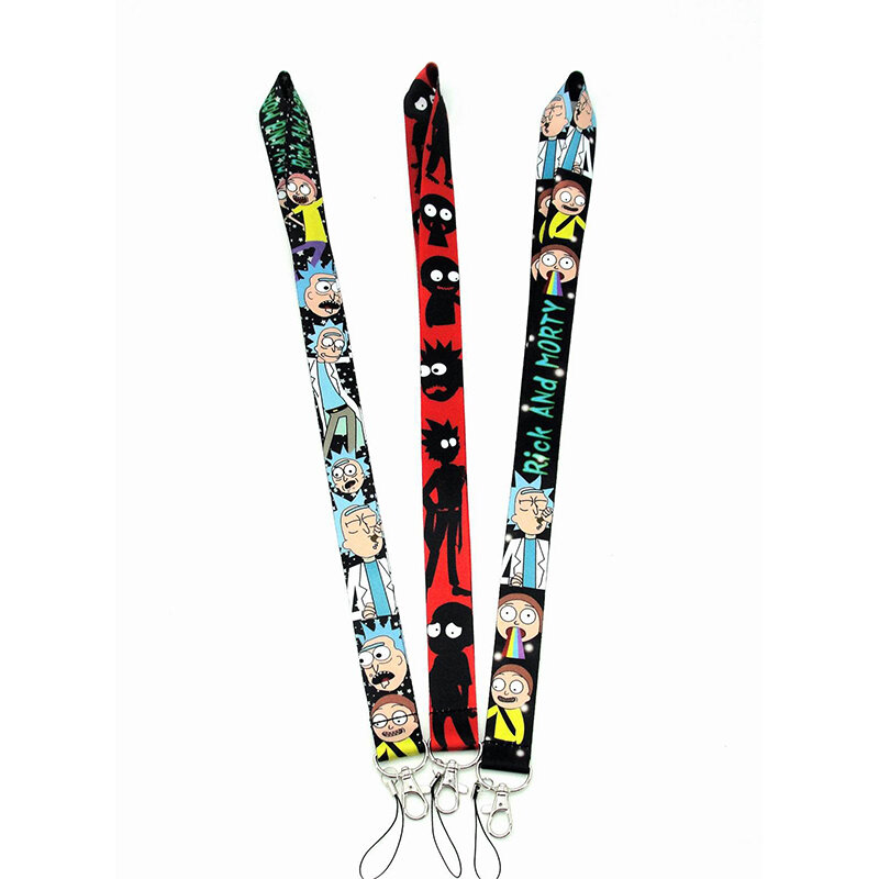 Rick and Morty Cosplay Prop Accessories Cell Phone Neck Strap ID Lanyards Key Chain Key Rings