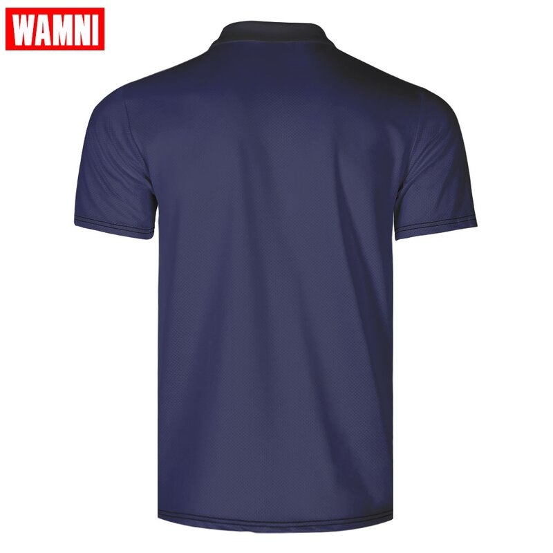 WAMNI 브랜드 비즈니스 3D 셔츠 캐주얼 턴 다운 칼라 테니스 셔츠 남성 하라주쿠 스포츠 고품질 버튼 트랙 슈트