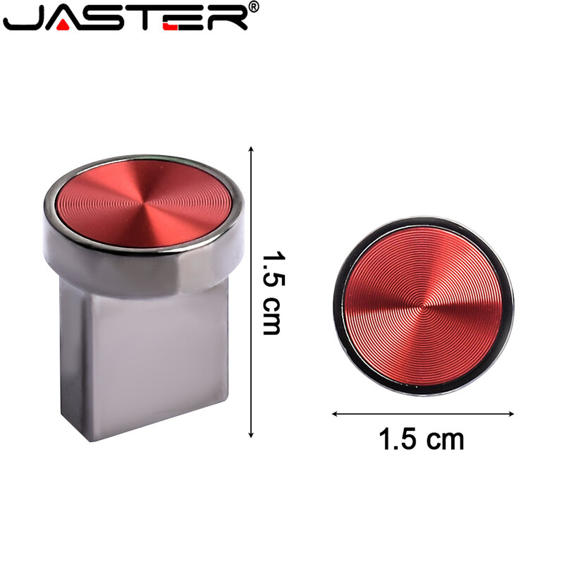 JASTER 2.0 USB Flash Drive 128GB Perangkat Penyimpanan Tombol Logam Mini 64GB Stik Memori Emas 32GB 16GB 8GB Stik Memori Tahan Air