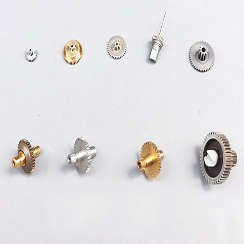 Conjunto de engranajes de Metal de precisión, conjunto de caja de cambios de hierro y cobre en miniatura, 0,25, 0,3, 0,4 M, módulo de engranaje para eje de 1MM, dientes en T, eje de engranaje artesanal