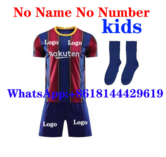 kids FC BARCELONAES soccer jersey 2020 2021 camisetas de futbol ANSU FATI 20 21 Messi GRIEZMANN DE JONG Maillots de football