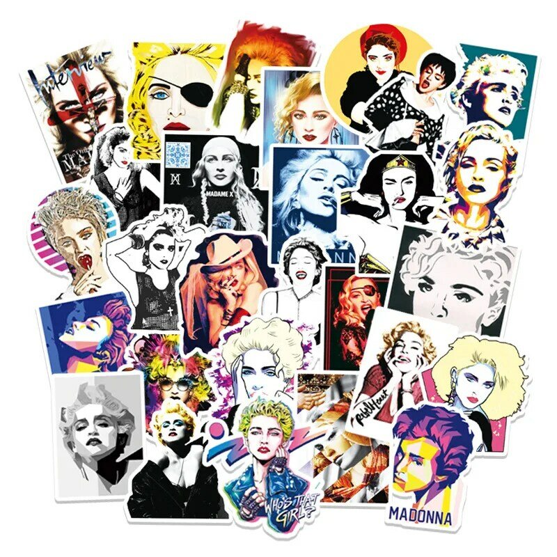 Super Star Sexy Madonna Graffiti Adesivos, Graffiti Man Dream Lover, loucos fãs, atriz, janela, parede, copo de água, carrinho, popular, 10, 30, 50pcs