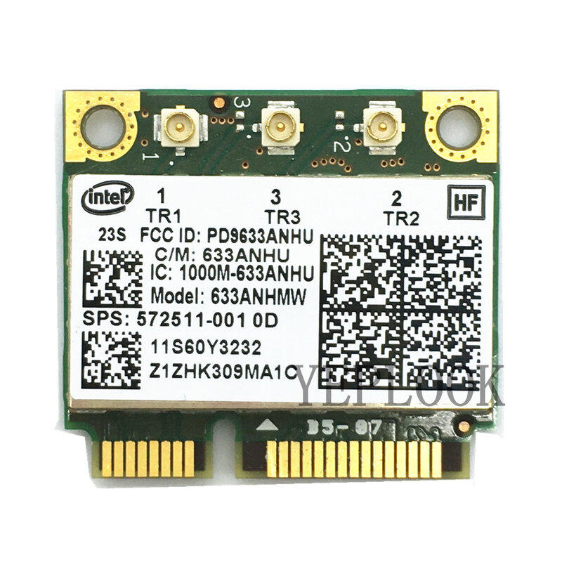 Carte WiFi Intel pour ordinateur portable Lenovo, 633ANHMW 6300ANHU 6300, bande touristes 2.4G/5GHZ 450Mbps stérilisation 11a/g/n demi Mini PCI-E carte sans fil