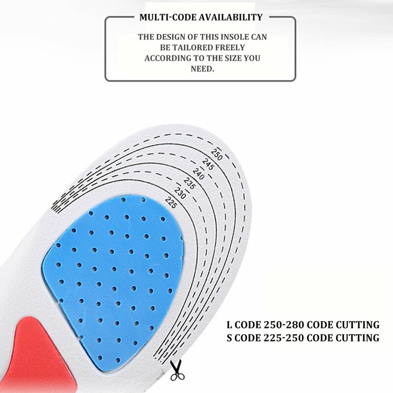 Breathable Shock Absorber Insoles For Men And Women Deodorant Sweat-Absorbent Sports Insoles Eva Insoles