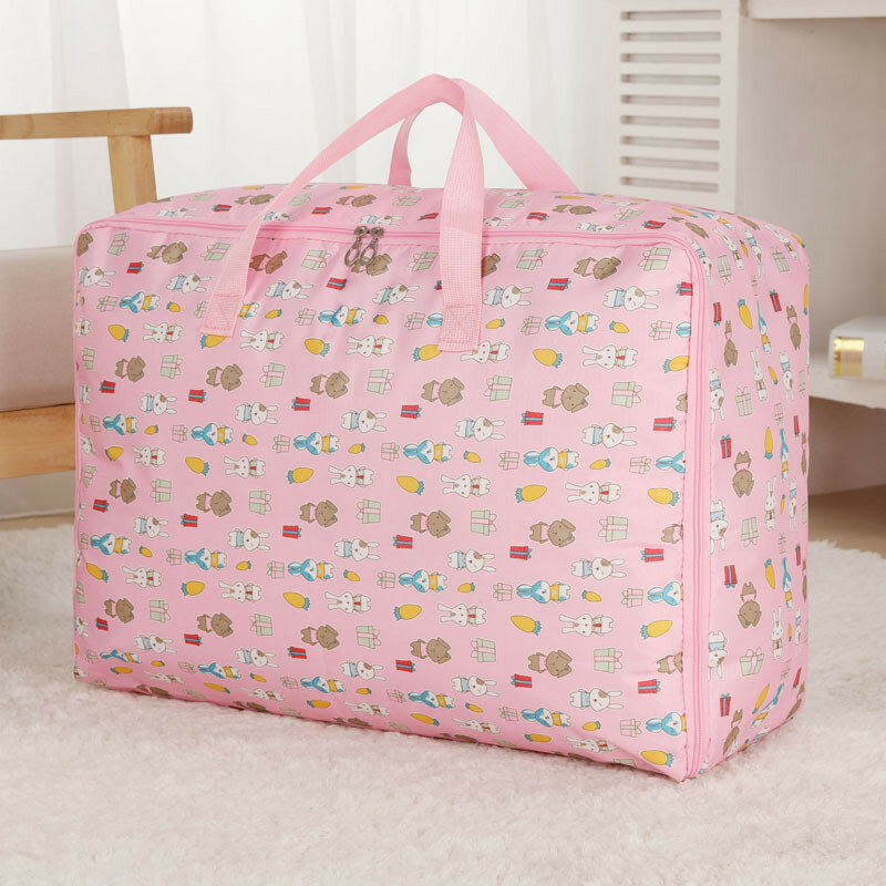 Waterproof Oxford Cloth Quilt Storage Bag Quilt Clothing Finishing Storage Bag Heavy Clothes Floral Storage Baggage Bag 70CM