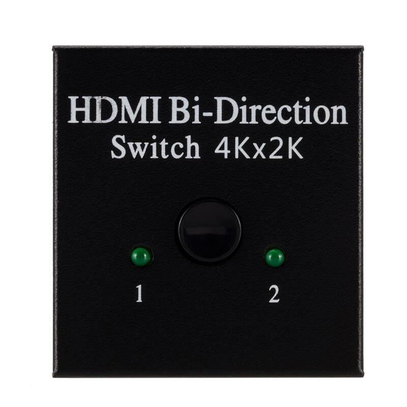 Grwibeou Switcher 4Kx2K UHD 2 Port Bi-directional Manual 2x1 1x2 HDMI AB Switch HDCP HDMI Splitter Supports 4K 1080P for Monitor