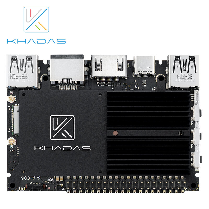 Nova borda de khadas sbc-v rk3399 básico com 2g ddr4 + 16 gb emmc5.1 moldboard