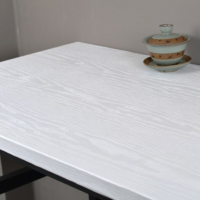 Pegatina blanca pura para renovación de muebles, papel tapiz autoadhesivo para el hogar, decoración impermeable, escritorio, puerta de armario, grano de madera