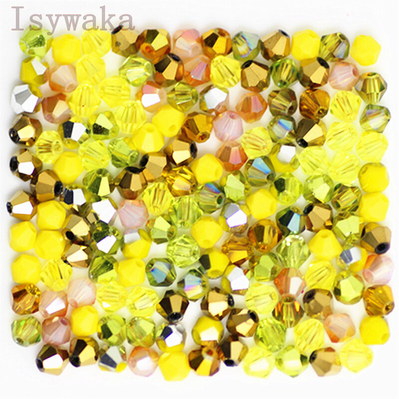 Isywaka-U Choice Crystal Beads, Bicône Autriche Crystal Beads, Glass Charm, At Spacer Bead, DIY Jewelry, Executive, 4mm, 100Pcs