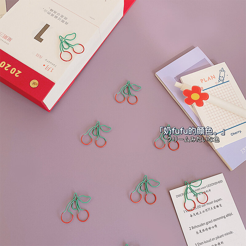 Cherry Modeling Paper Clip Decorative Paperclip Metal Clip Paper Clip Papel Paper Clips Decorative Cute Paper Clips