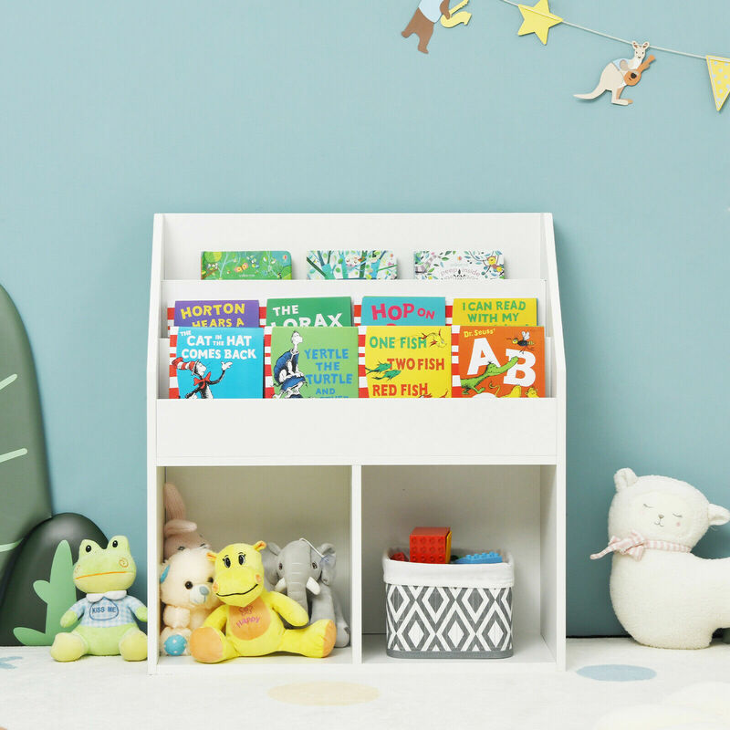 هانيجوي خشبية الاطفال خزانة الكتب ألعاب أطفال خزانة منظم JZ10035WH