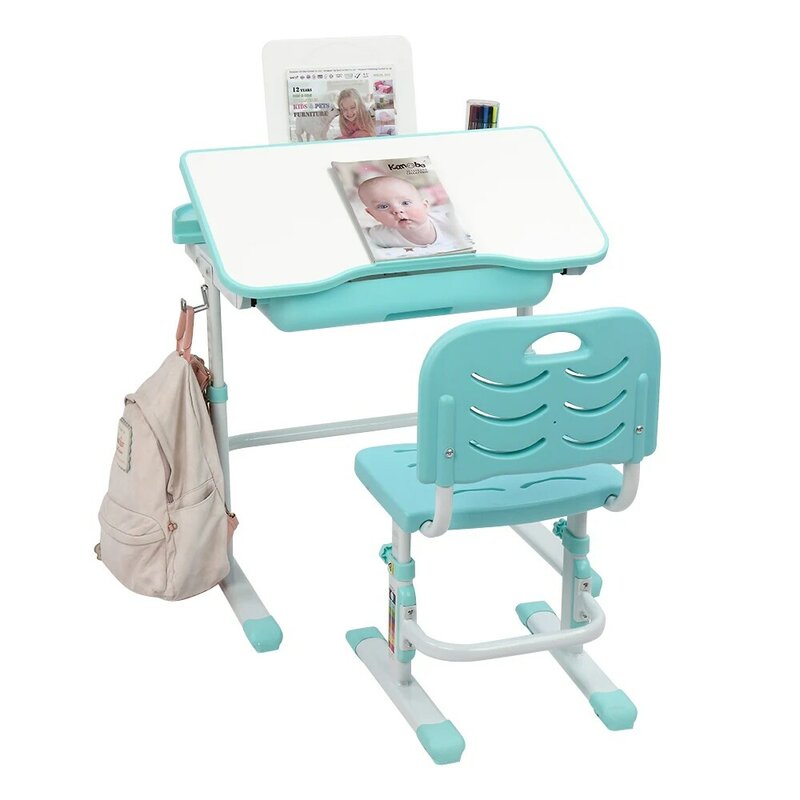 70CM Lifting Table Can Tilt Children Study Table  Learning Table And Chair  (With Reading Stand Without Table Lamp)