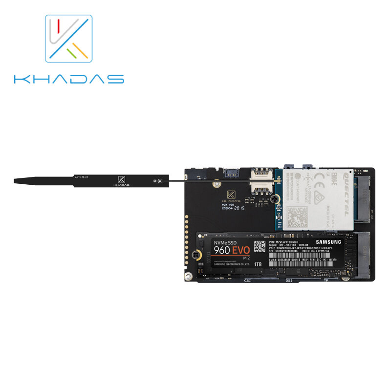 Khadas Quectel EM06-E وحدة 4G LTE مع هوائي لمشغل أوروبا والشرق الأوسط وأفريقيا/APAC/البرازيل