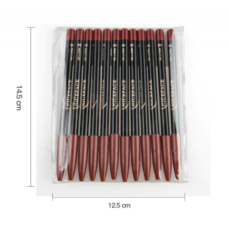 새로운 12 색 매트 방수 립 라이너 연필 오래 지속 립스틱 펜 방수 입술 아름다움 메이크업 안료 화장품 TSLM1