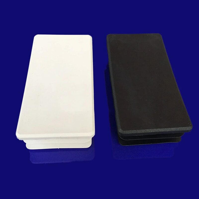 1/2/4 pces 50x100mm retângulo plástico preto blanking tampa de extremidade tubo tubo inserção plug bung preto/branco
