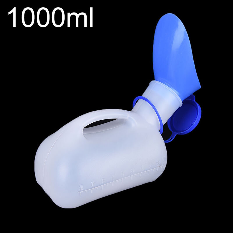 Urinario portátil de plástico para viaje, botella de ayuda para el inodoro móvil, Kits de viaje, herramienta para acampar y viajar al aire libre, 1000ML