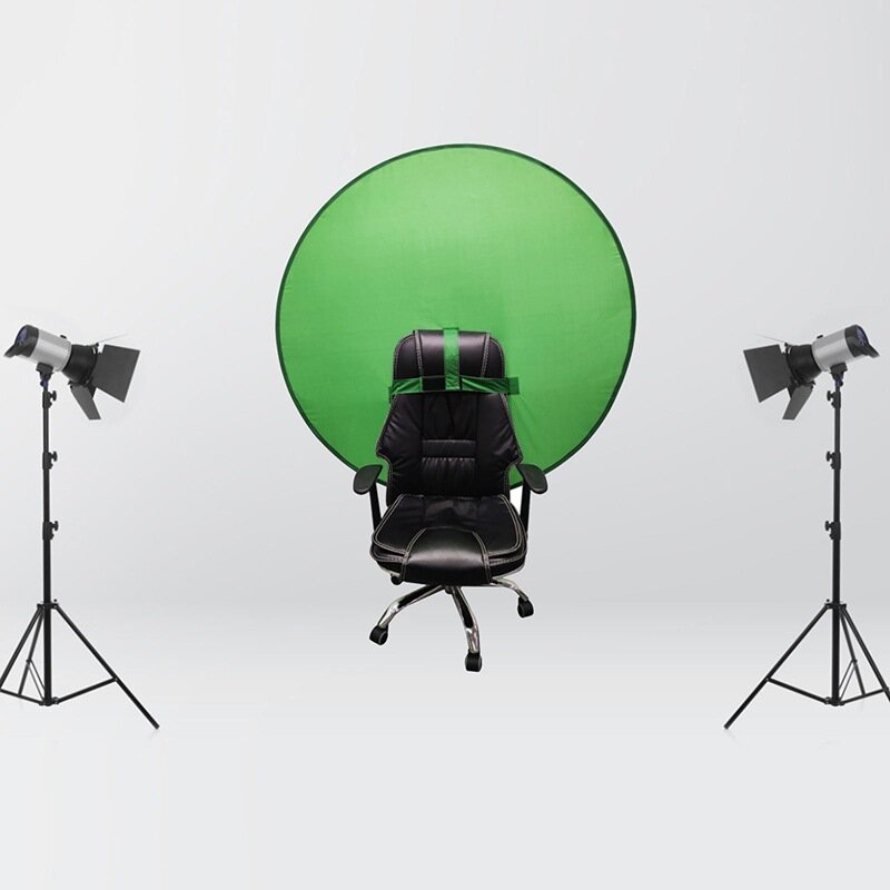 Fondo de pantalla verde plegable portátil, telón de fondo de fotografía, correa de silla para estudio de fotografía, 75/110/142cm