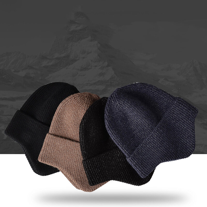 Chapéu protetor de orelha de veludo, chapéu de imitação de coelho de proteção de orelha de veludo, quente para outono e inverno, chapéu de lazer ao ar livre, chapéu de malha simples