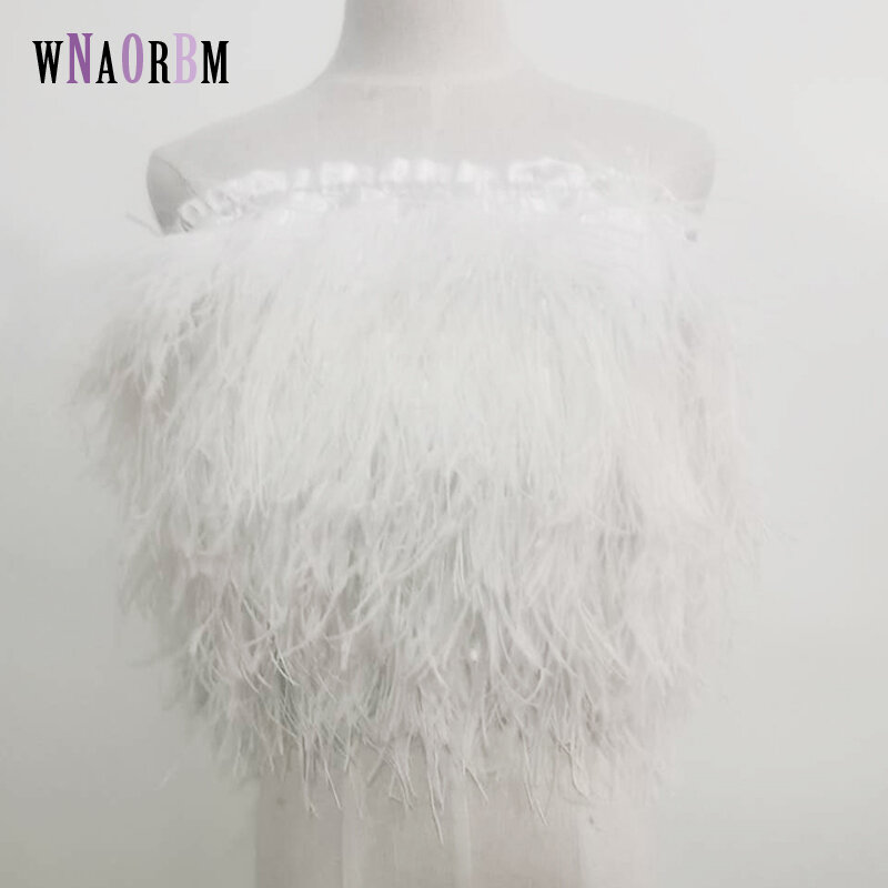 Nowy 100% naturalny biustonosz z futra strusia bielizna damska futro prawdziwy płaszcz ze strusiego futra mini spódnica nadaje się na wesela banqquet