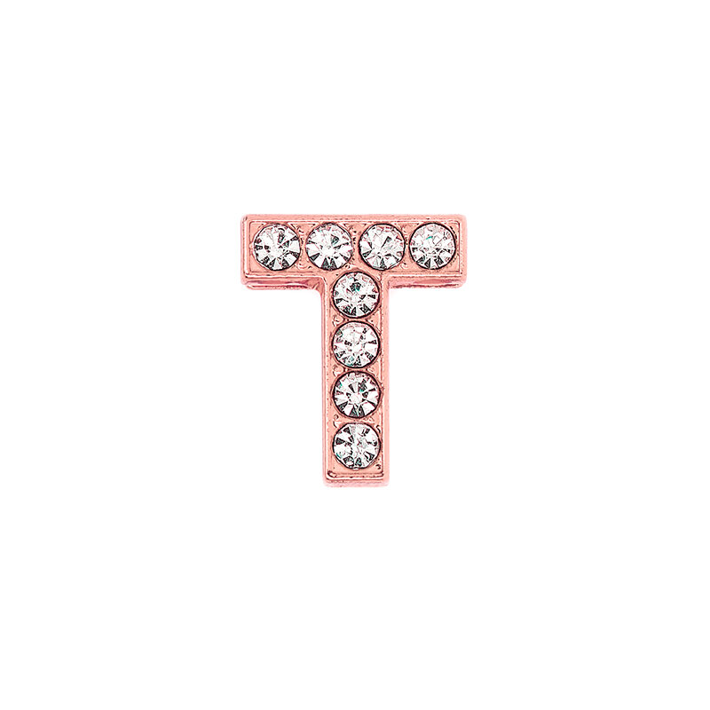 1 pçs slide encantos de cristal letras para as mulheres jóias fazendo presente rosa ouro alfabeto 10mm A-Z diy pet colar pulseira