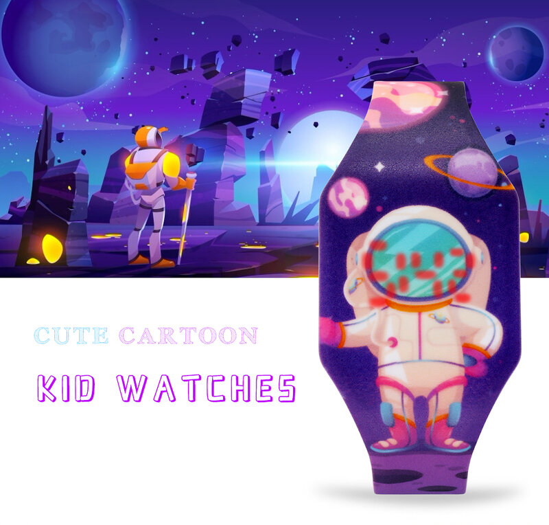 Cartoon Digitale Horloges Astronaut Outer Space Galaxy Ocean Blue Sea Artistieke Ontwerp Gift Voor Kids