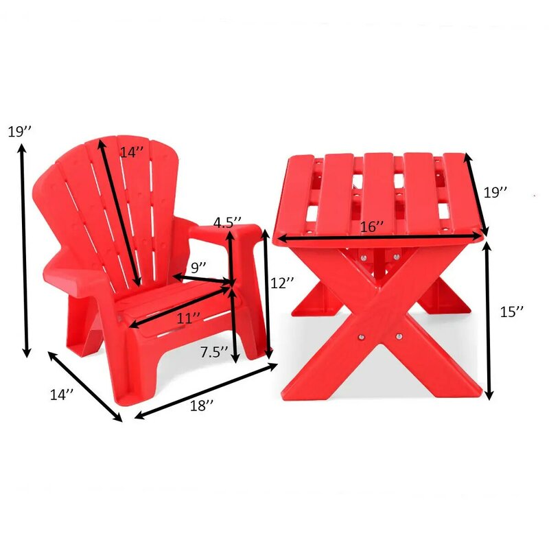Ensemble Table et chaise pour enfants, 3 pièces, en plastique, pour apprendre, jouer, salle de classe, rouge