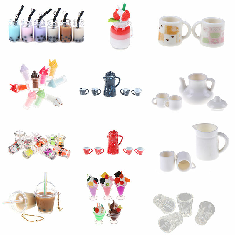 Hot 1/12 domek dla lalek miniaturowe akcesoria Mini czajnik imitacja wyposażenia dzbanek na herbatę kuchnia zabawki modele dla dekoracja do domku dla lalek
