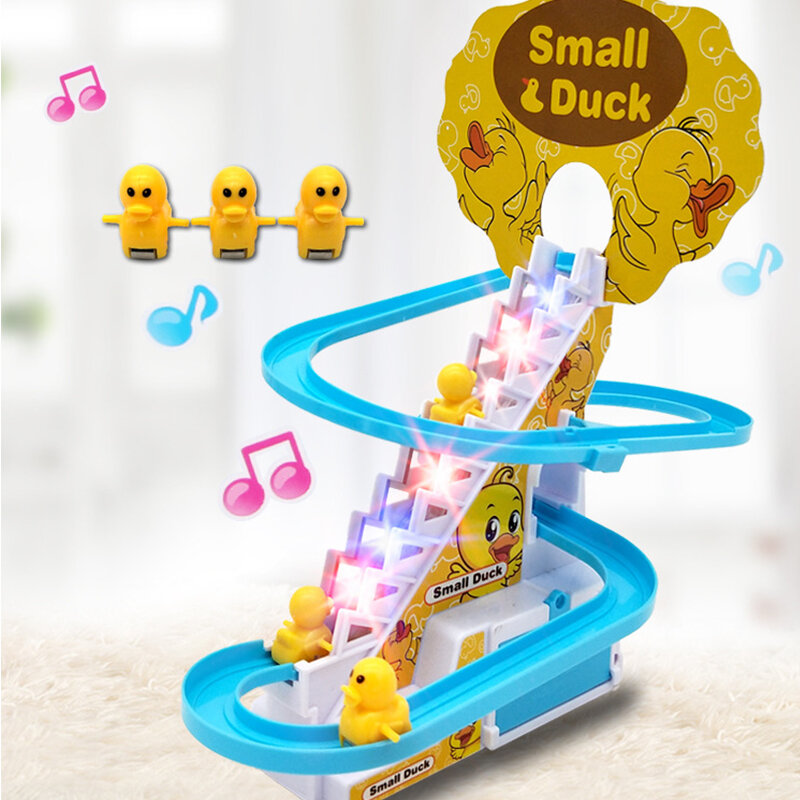 Neue Elektrische Ente Klettern Treppen Track Spielzeug Cartoon Zug Ente Für Kinder Elektronische Musik Kinder Lustige Geburtstags Geschenk