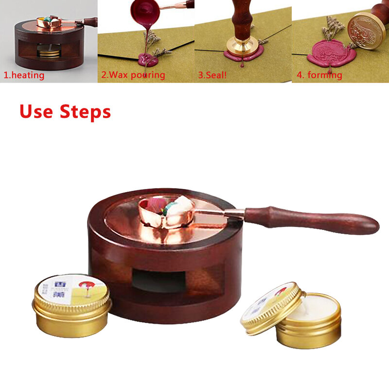 Wax Seal Kit Warmer Melting Spoon Kit Sticks Furnace Tool for Sealing Stamp Wax Spoon for Wax Sealing Decorative Craft Gifts 2