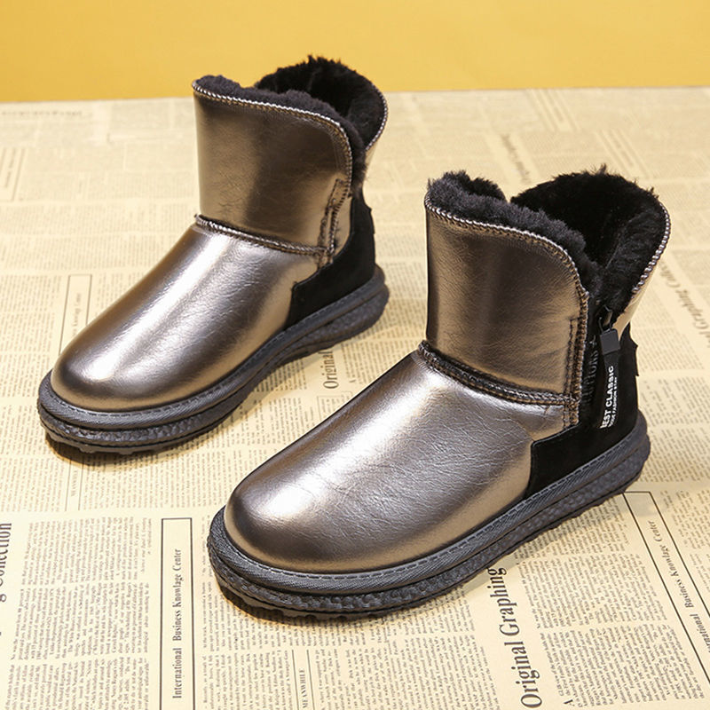 Botas de nieve altas de Invierno para mujer, botines de felpa gruesa, zapatos de algodón cálidos, botas de plataforma impermeables y antideslizantes