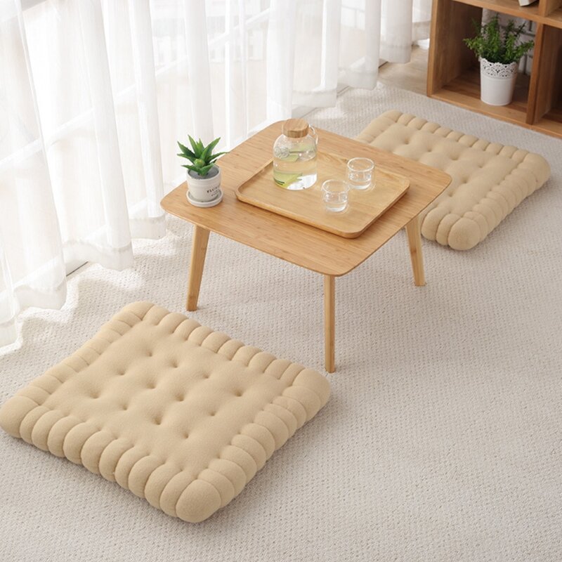 Coussin créatif en forme de Biscuit doux, oreiller classique, pour siège de voiture, décoratif, Tatami, dossier, tapis de canapé, tabouret