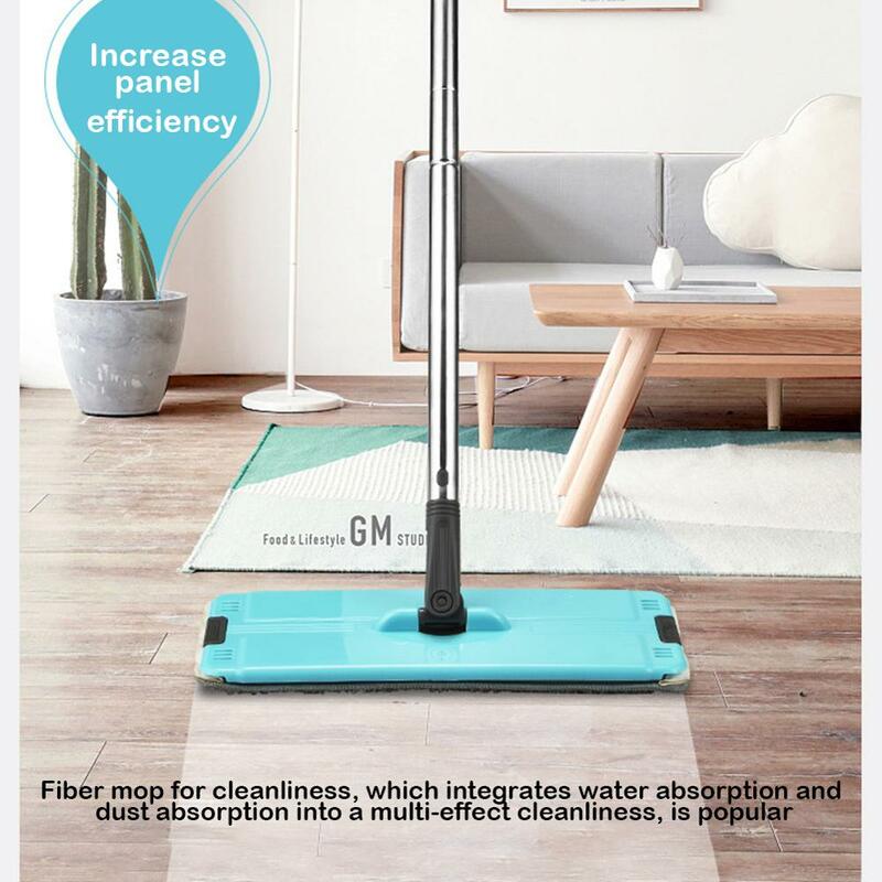 Flat Squeeze Spray Mop Free Hand Wringing Stainless Steel Mop With Bucket Spin Cleaning Microfiber Mop Home Kitchen Floor Clean