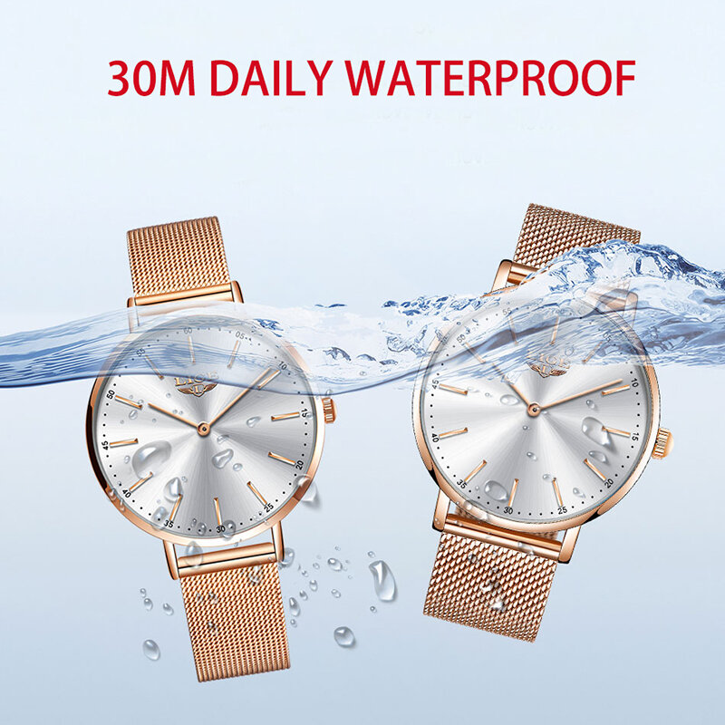 2021 LIGE Lover นาฬิกายี่ห้อ Luxury Ultra บางคู่นาฬิกาคู่นาฬิกาข้อมือควอตซ์ Quartz แฟชั่นคู่นาฬิกา