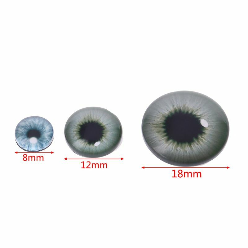 20Pcs occhi di bambola di vetro animali artigianato fai da te bulbi oculari per accessori per occhi di dinosauro creazione di gioielli fatti a mano 8mm/12mm/18mm 97BE