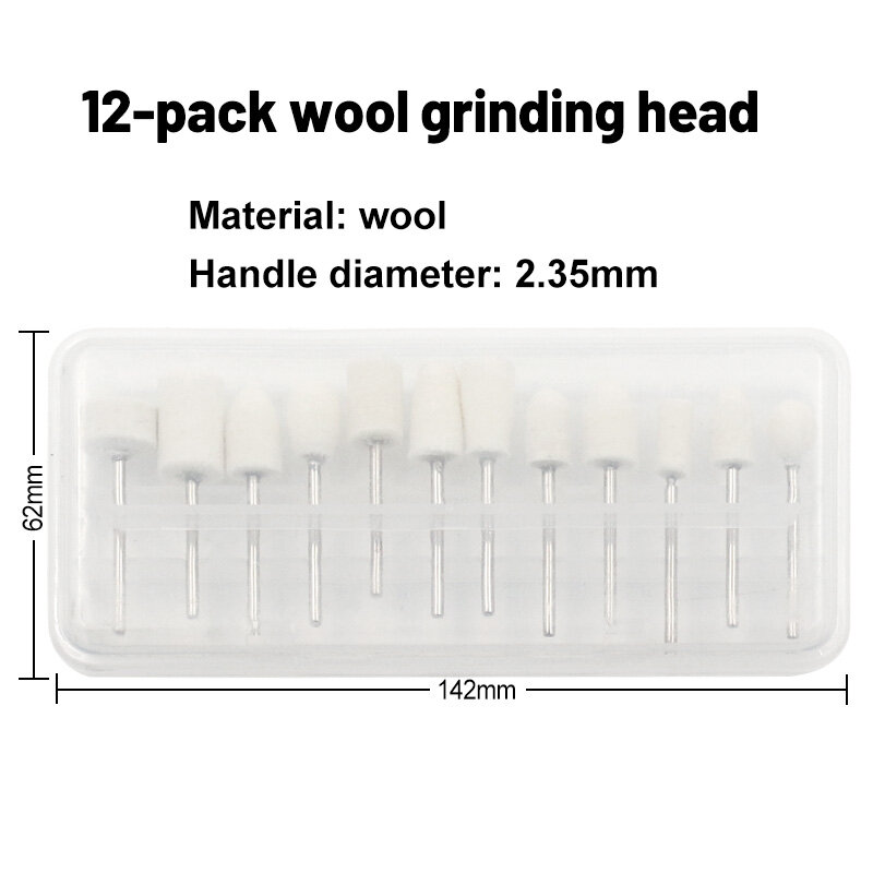 10pcs wool felt mounting polishing wheel outer diameter 8-11.8mm drill bit grinding Rotary tool grinding head 2.35mm shank