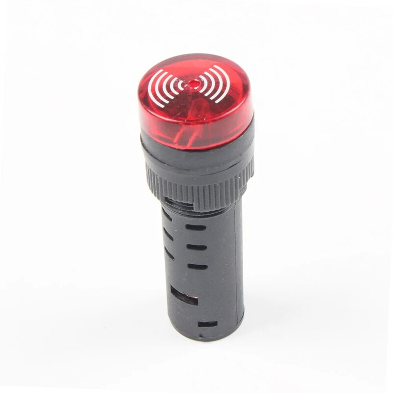 1pc Red AD16-16SM 12V 24V 110V 220V 16mm Flash Signal Light Red LED Active plastic Buzzer Beep Alarm Indicator