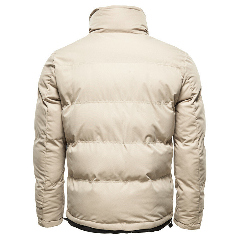 Новая зимняя мужская куртка и пальто с плюшевым воротником, мужская повседневная приталенная плотная теплая парка с воротником-стойкой, Мужская ветровка
