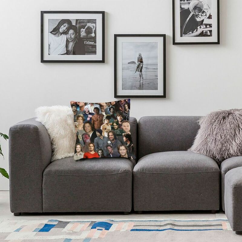 Jared Padalecki квадратный чехол для подушки с коллажем из полиэстера и льна с бархатным узором на молнии, декоративный чехол для подушки, чехол для автомобильной подушки, оптовая продажа