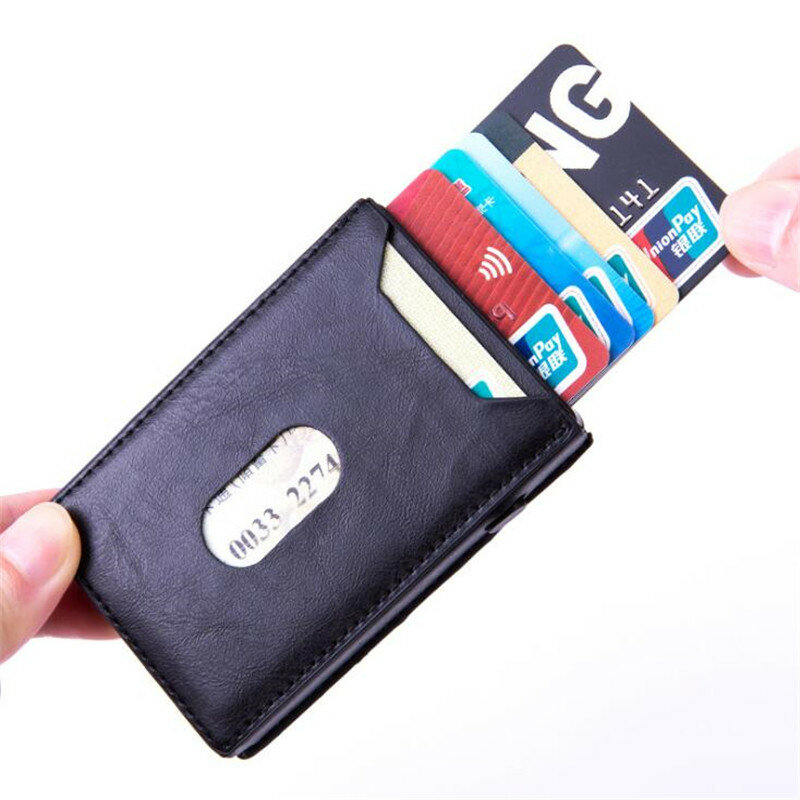 Zovyvol unisex moda fibra de carbono rfid anti-roubo cartão carteira de alumínio titular do cartão de crédito 2021 chegada nova casual saco de dinheiro