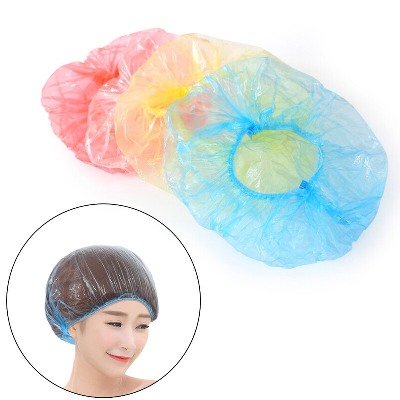 10 قطعة غطاء رأس دش الشعر القابل للتصرف غير المنسوجة مطوي مكافحة الغبار قبعة فندق صالون لوازم مجموعة الأزرق الوردي