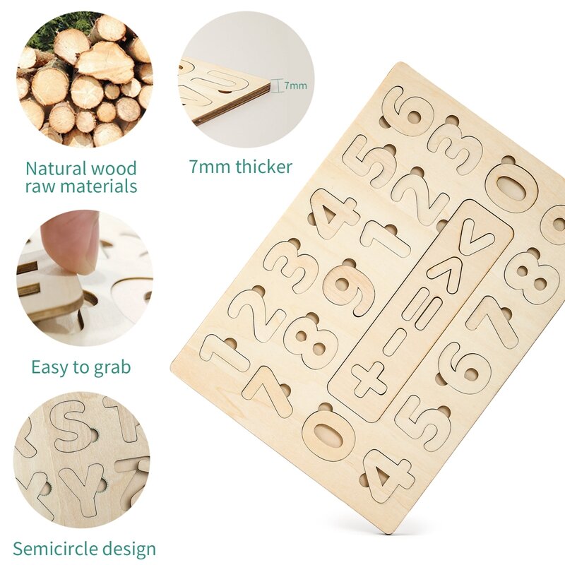 Baby Holz Montessori Spielzeug Tracing Board für Kinder Groß & Klein Buchstaben Anzahl Frühen Kindheit Bildung Spielzeug